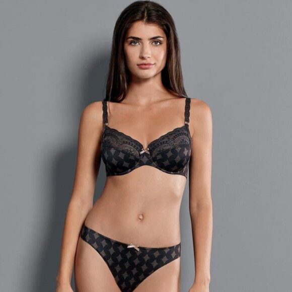 Anita Rosa Faia New Mila Underwire Bra beautiful floral embroidery in Blk - Picture 2 of 7